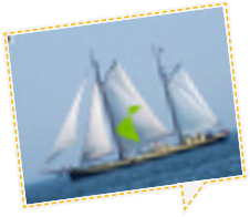 Ein Segelschiff auf dem Meer. Es steht geschrieben: Du bist bei der (hier kommen Logos von den Verbänden) dann....